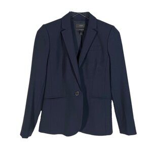 J. Crew Wool Bi-Stretch Single Button Navy Blazer Size 0